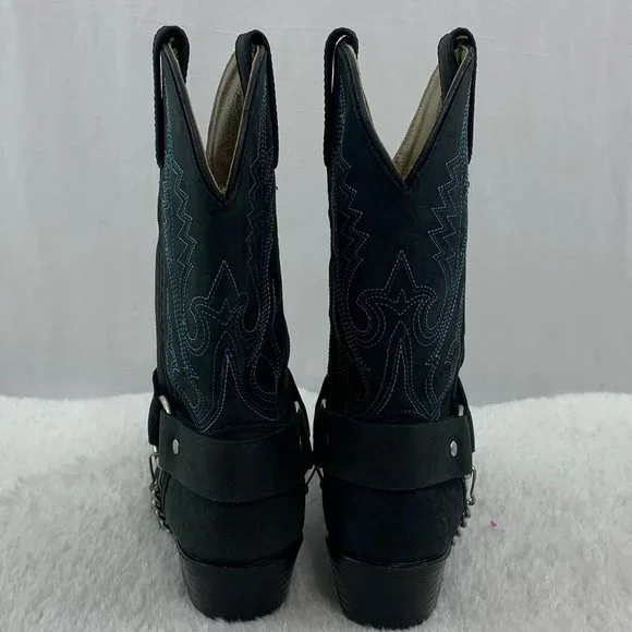 Smokey Mountain Embellished Black with Blue Cowgirl Boots Sz 13.5 - Picture 11 of 12